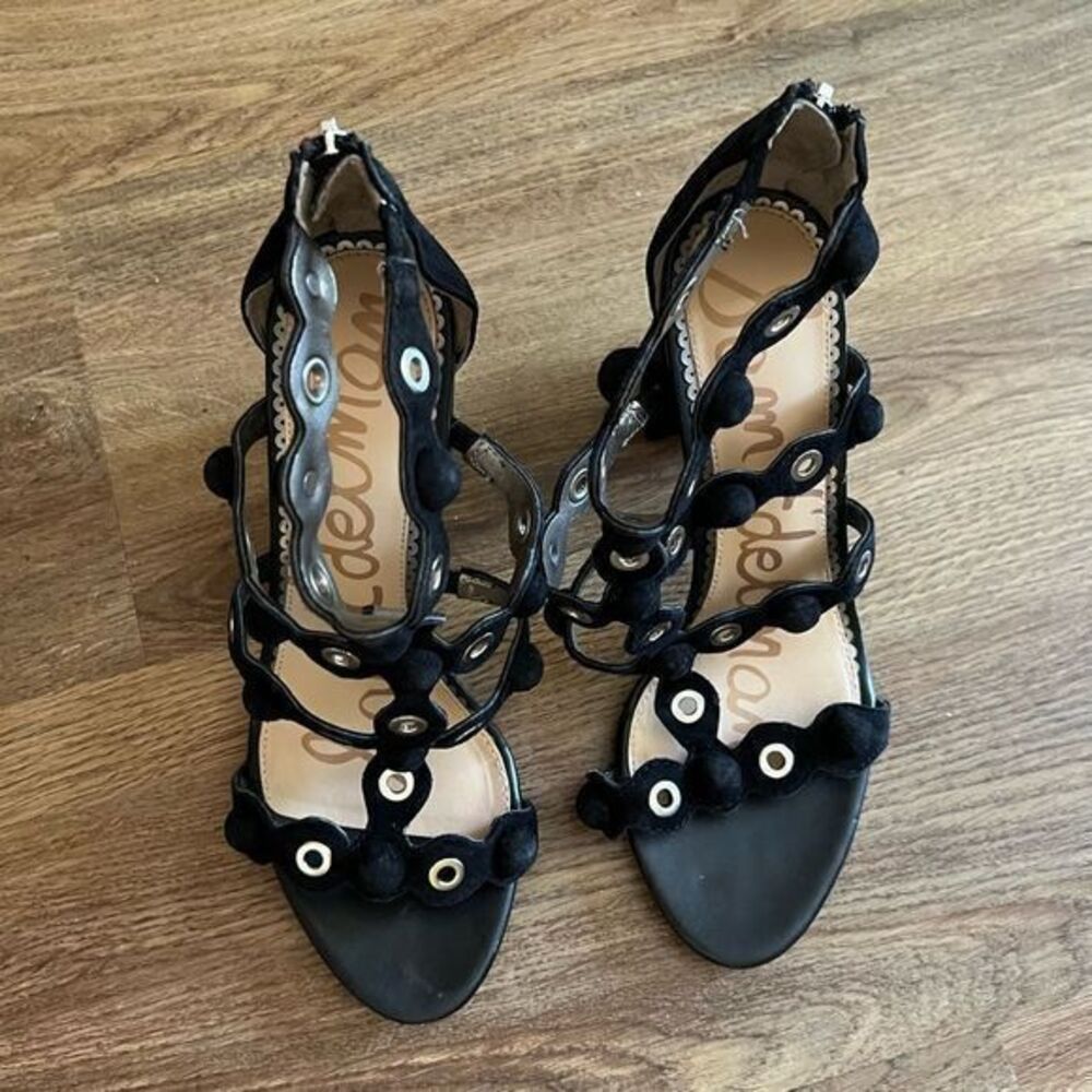 Sam Edelman Women's Yuli Heeled Sandal Back Zipper Black Size 7.5 - Picture 2 of 13
